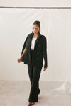 Black Stripe Cape Blazer