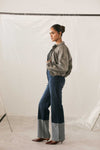 Contrast Hem Jeans