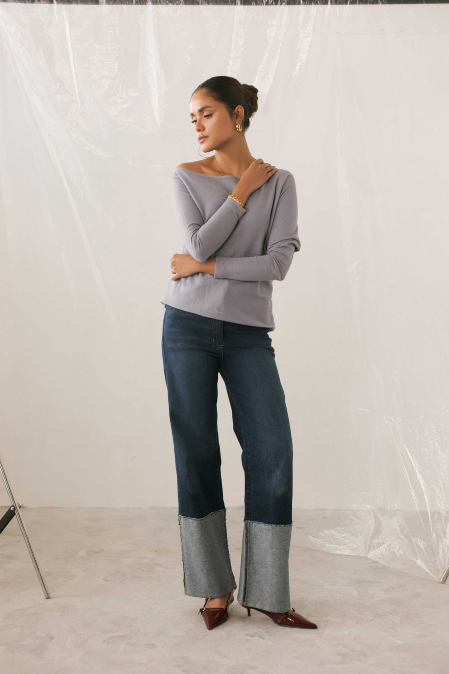 Off Shoulder Long Sleeve Top