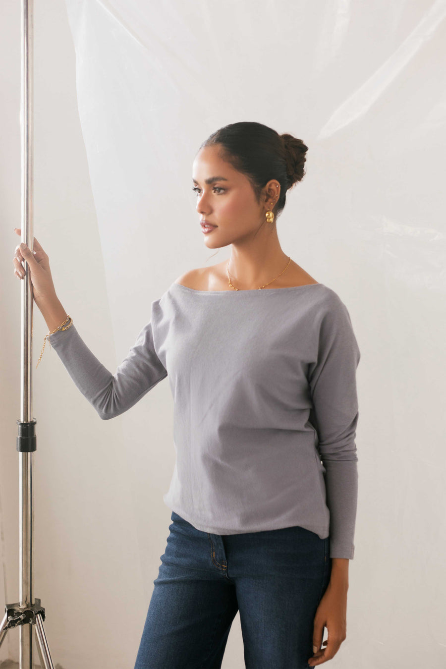 Off Shoulder Long Sleeve Top