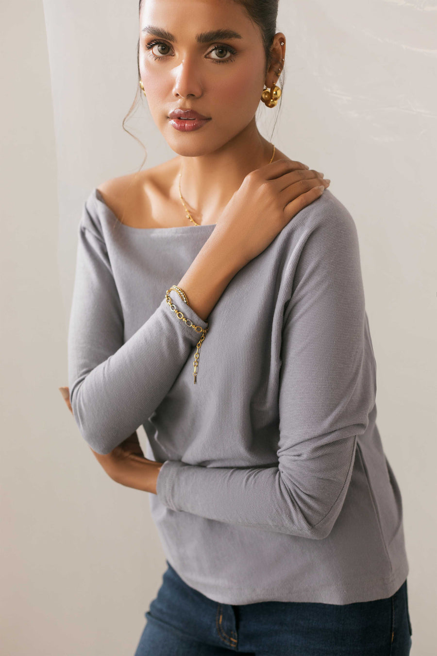 Off Shoulder Long Sleeve Top