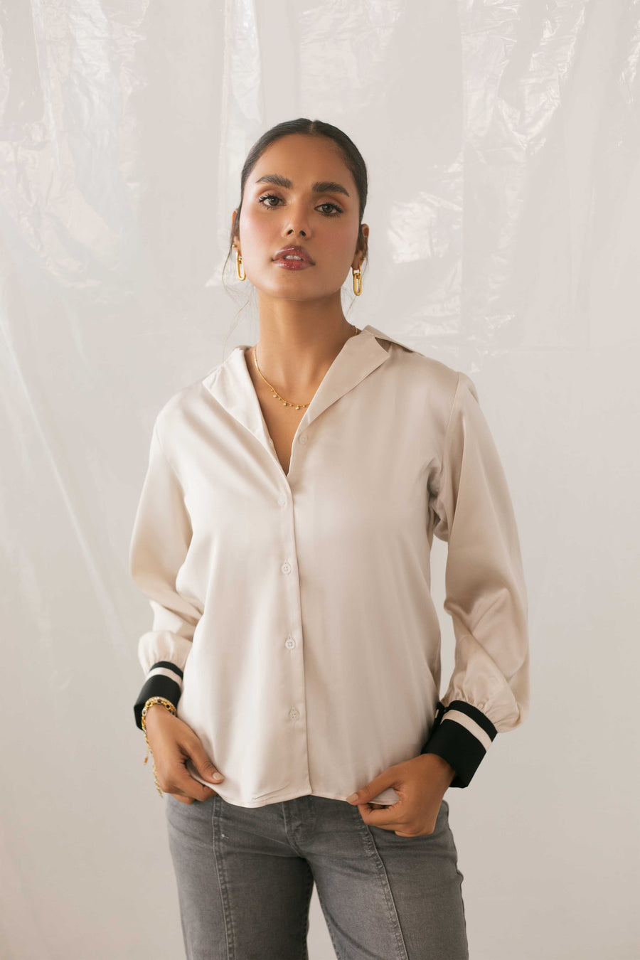 Contrast Panel Shirt