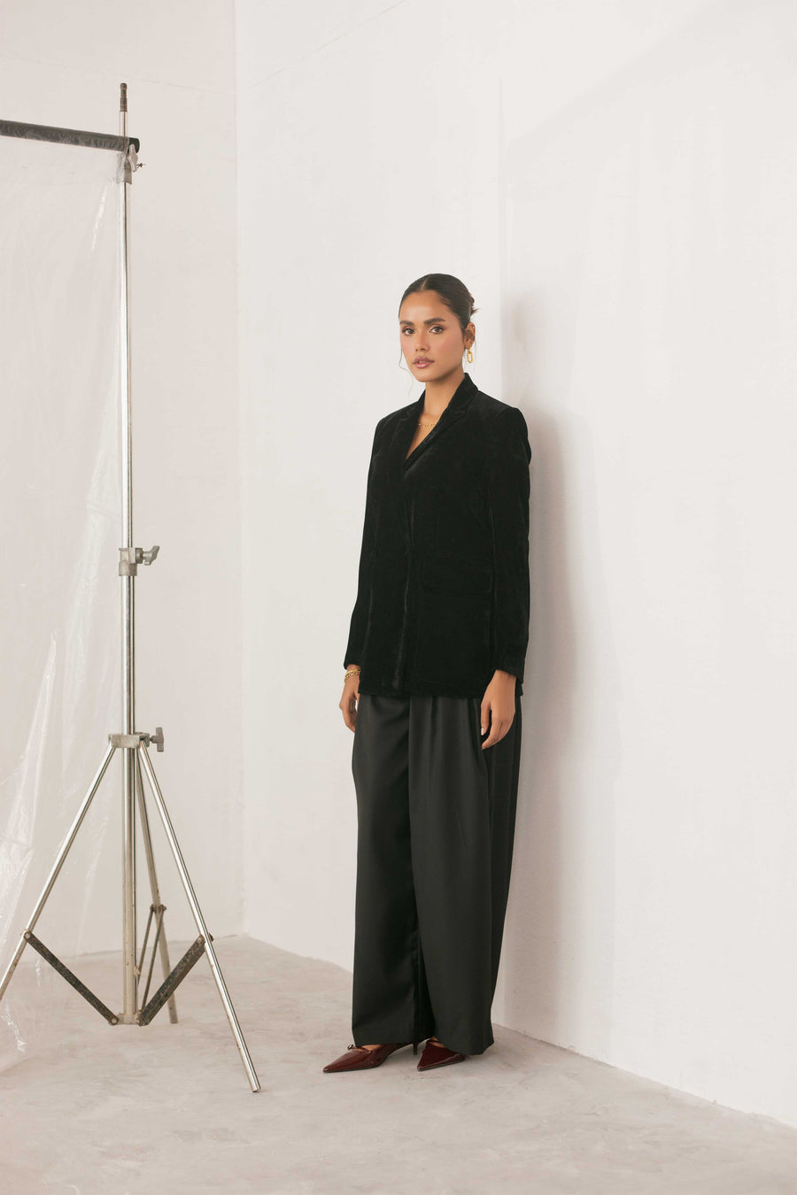 Double Breasted Velvet Blazer