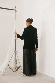 Double Breasted Velvet Blazer