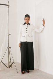 Contrast Collar Blazer