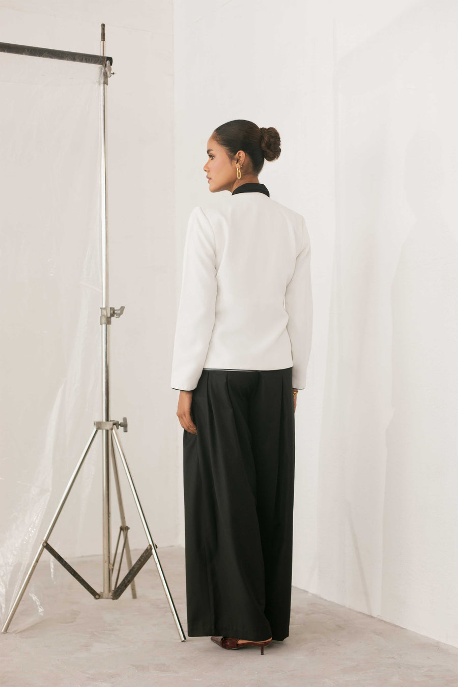 Contrast Collar Blazer