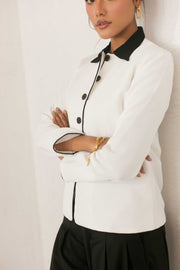 Contrast Collar Blazer