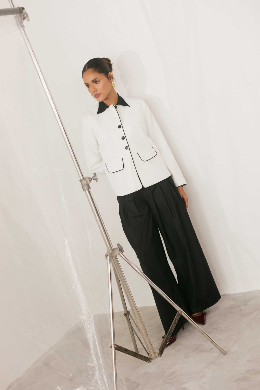 Contrast Collar Blazer