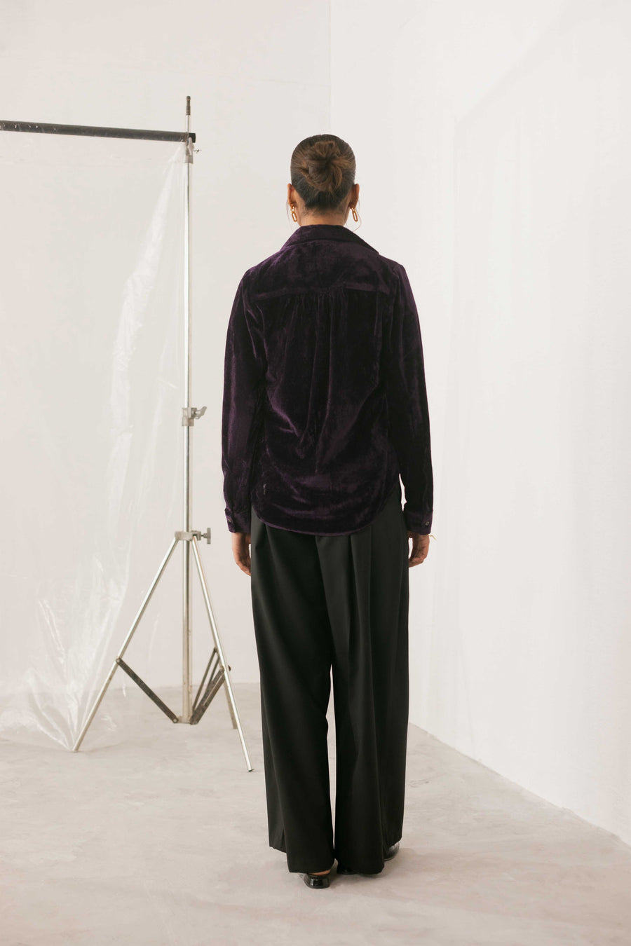 Velvet Button Down Shirt