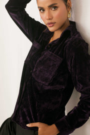 Velvet Button Down Shirt