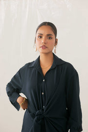 Midnight Tie Front Shirt