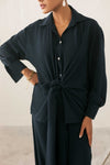 Midnight Tie Front Shirt