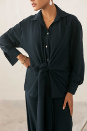 Midnight Tie Front Shirt