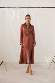 Cinnamon Button Dress