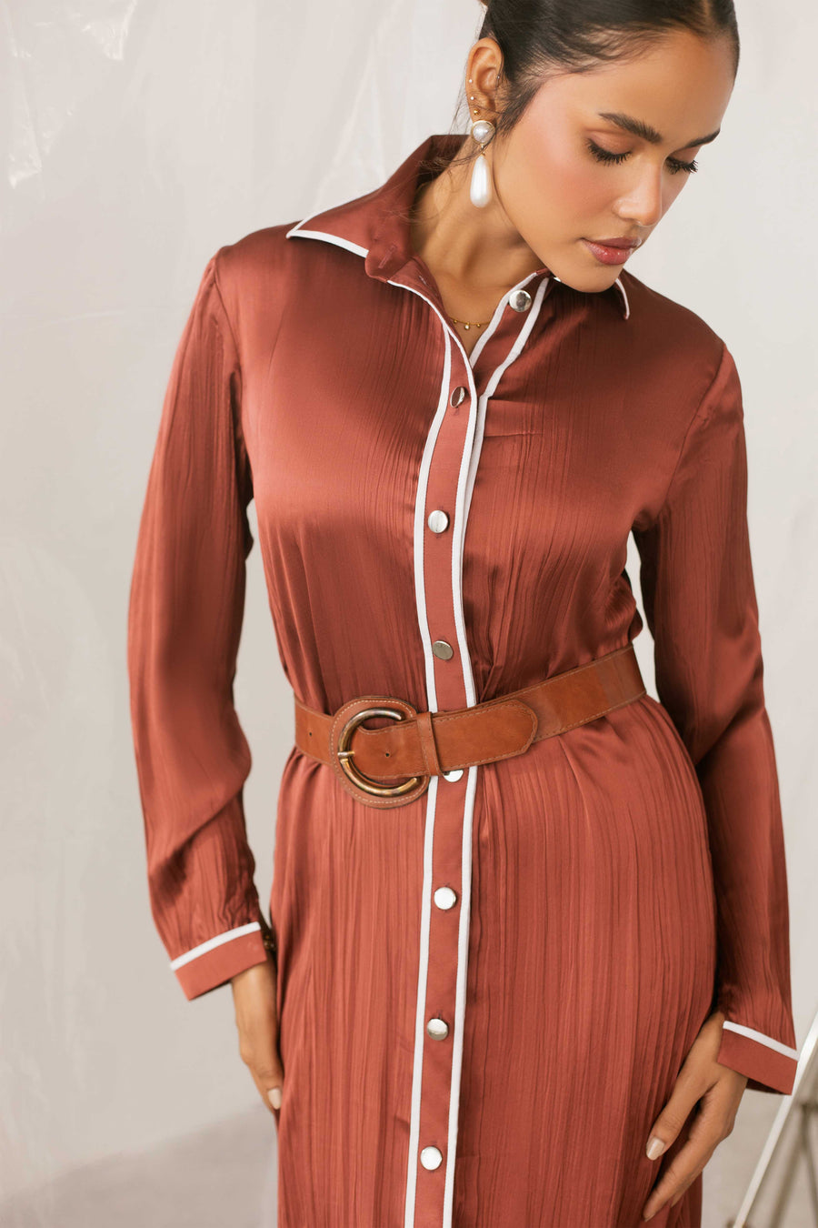 Cinnamon Button Dress