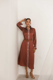 Cinnamon Button Dress