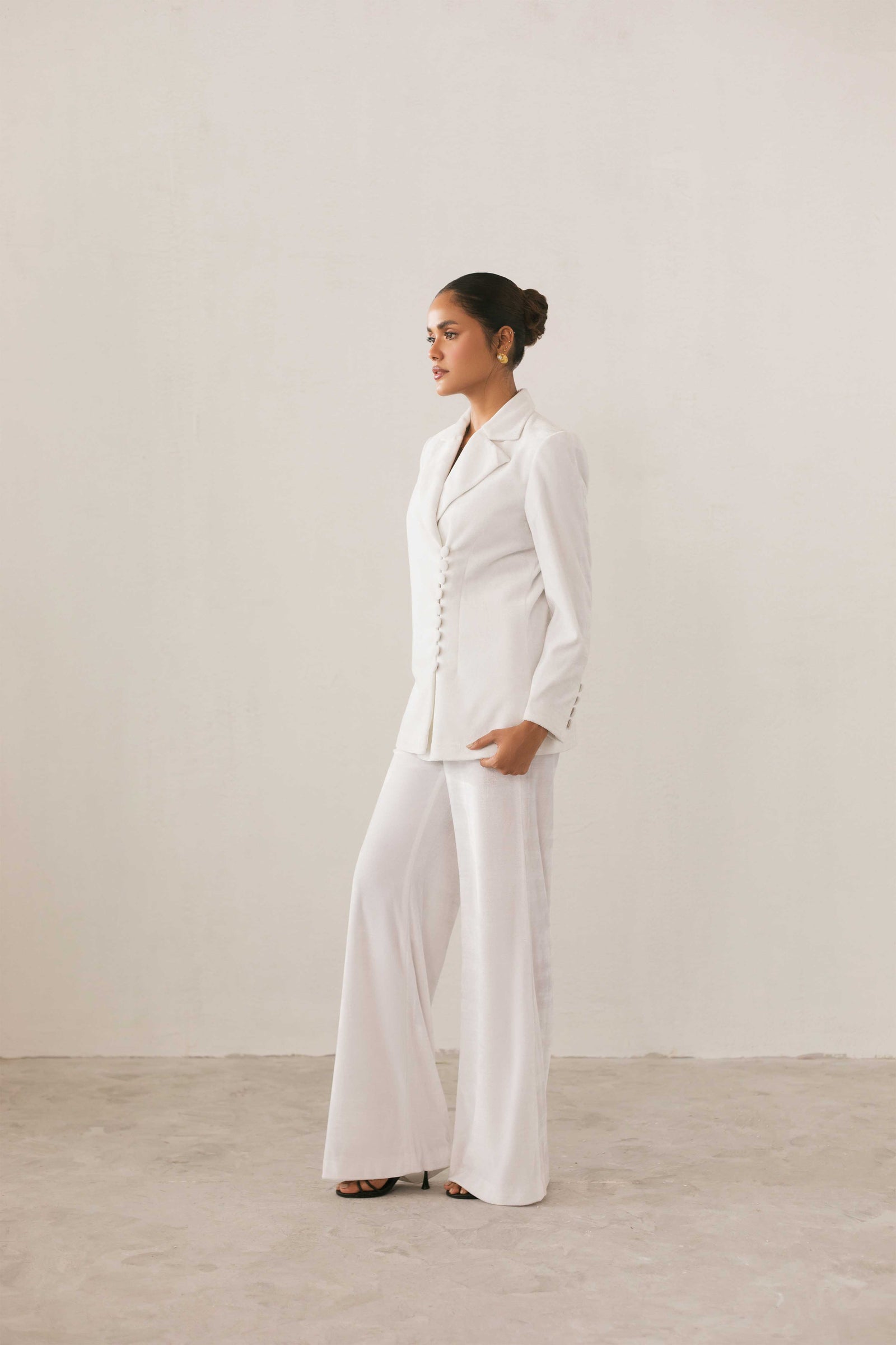 White Velvet Trouser