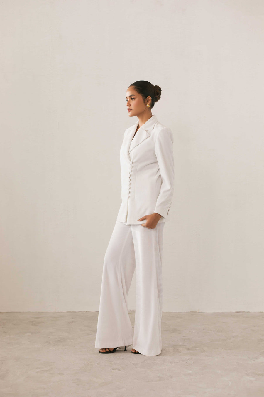 White Velvet Trouser