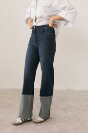 Contrast Hem Jeans