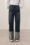 Contrast Hem Jeans