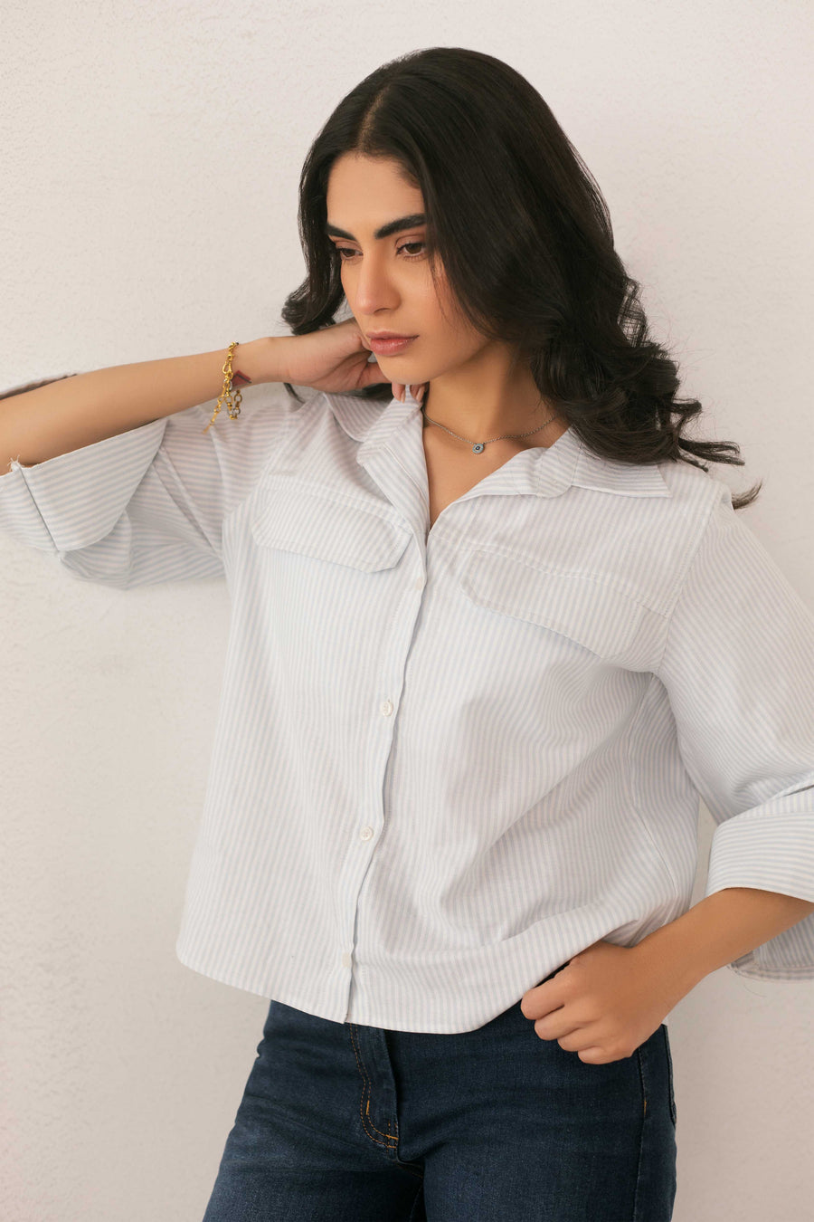 Light Blue Striped Shirt