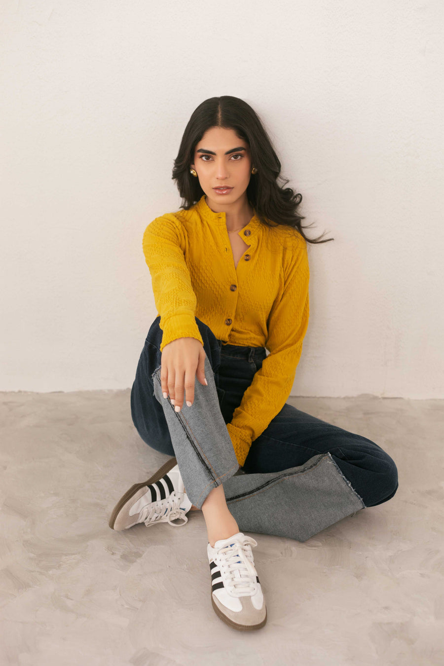 Textured Mustard Sweater