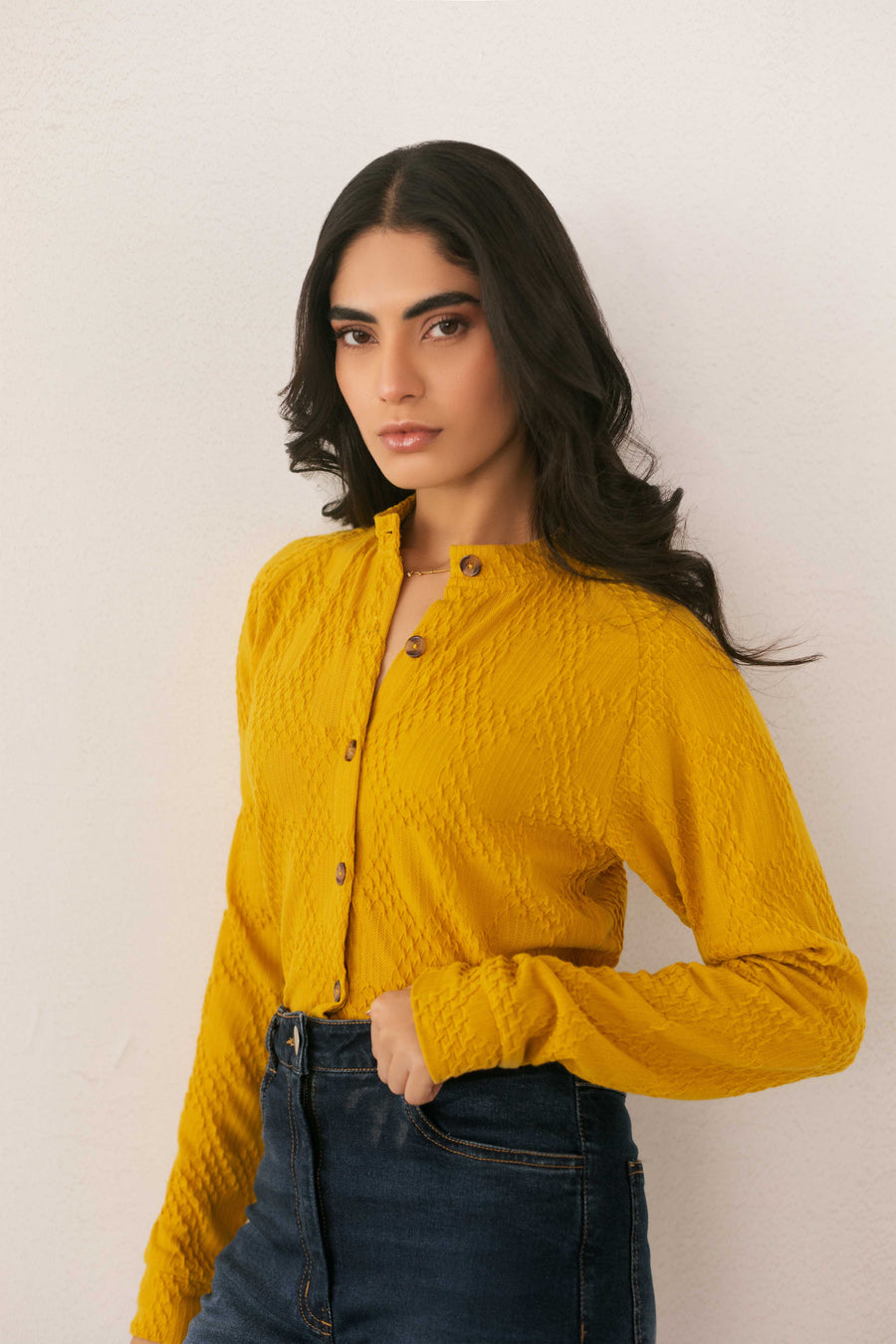 Textured Mustard Sweater