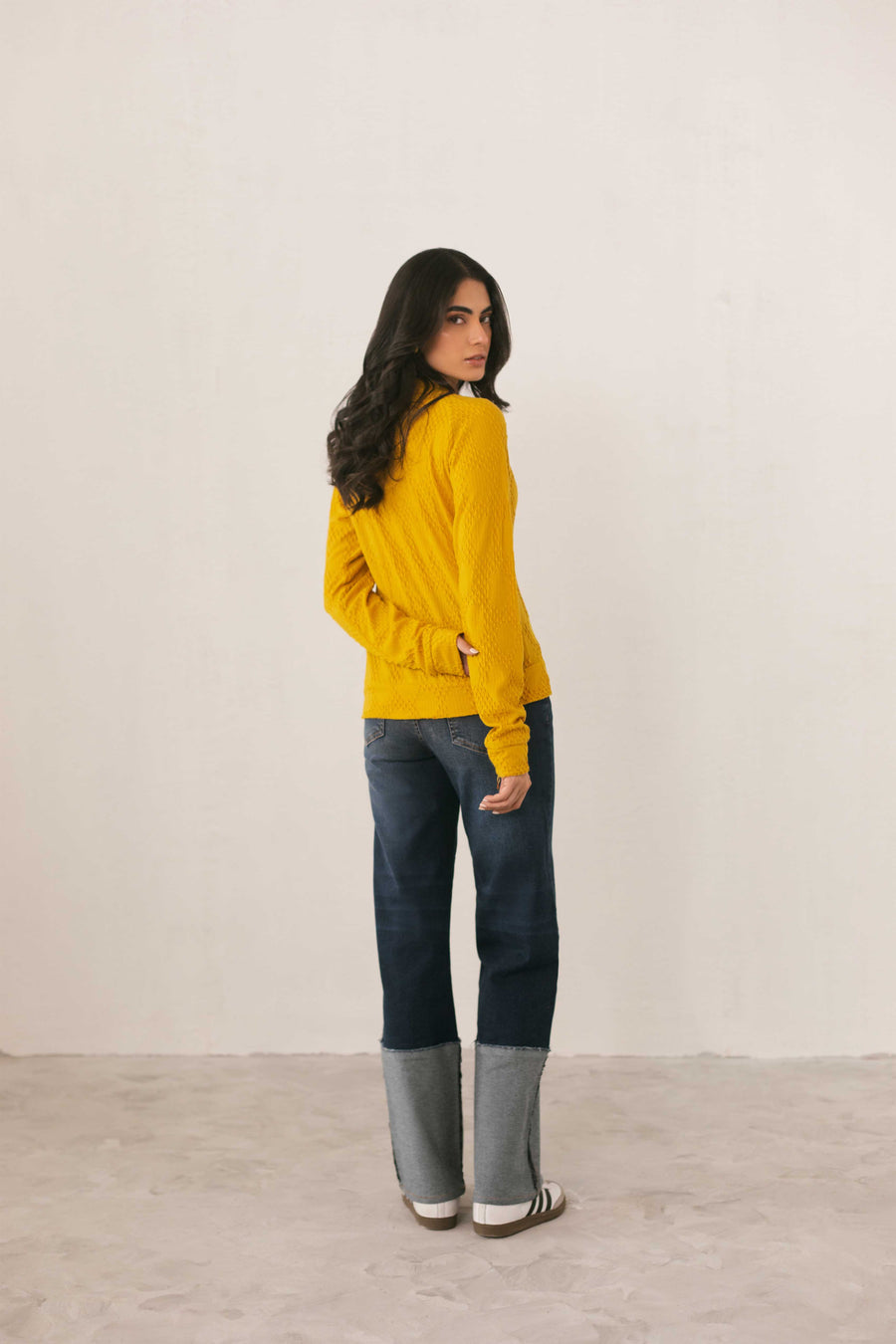Textured Mustard Sweater
