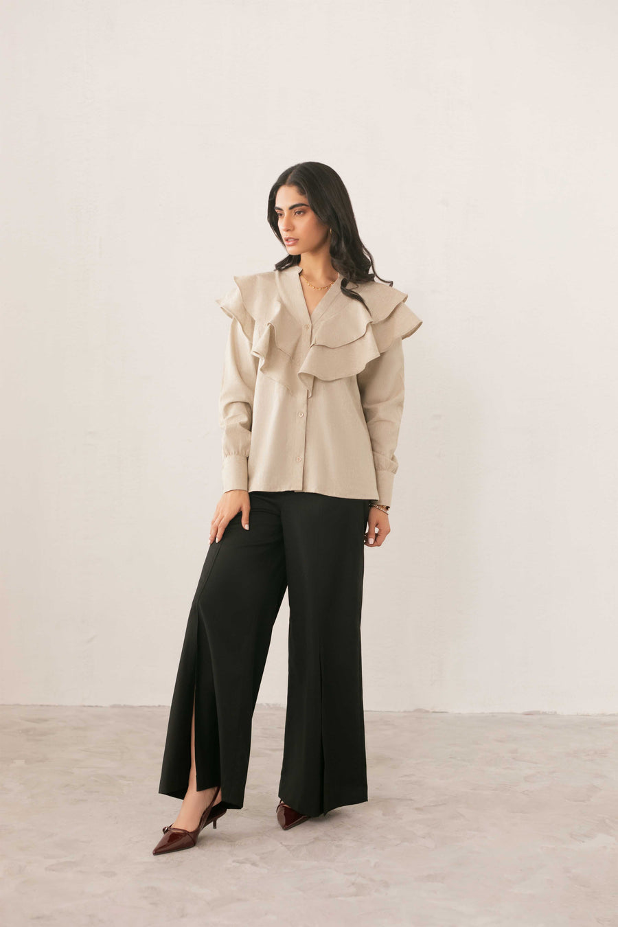 Black Split Hem Trouser