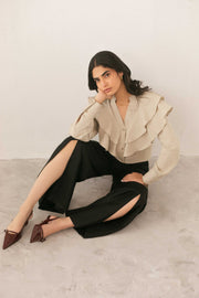 Black Split Hem Trouser