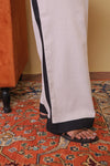 Contrast Pleated Flared Trouser