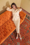 Double Breasted Cream Blazer