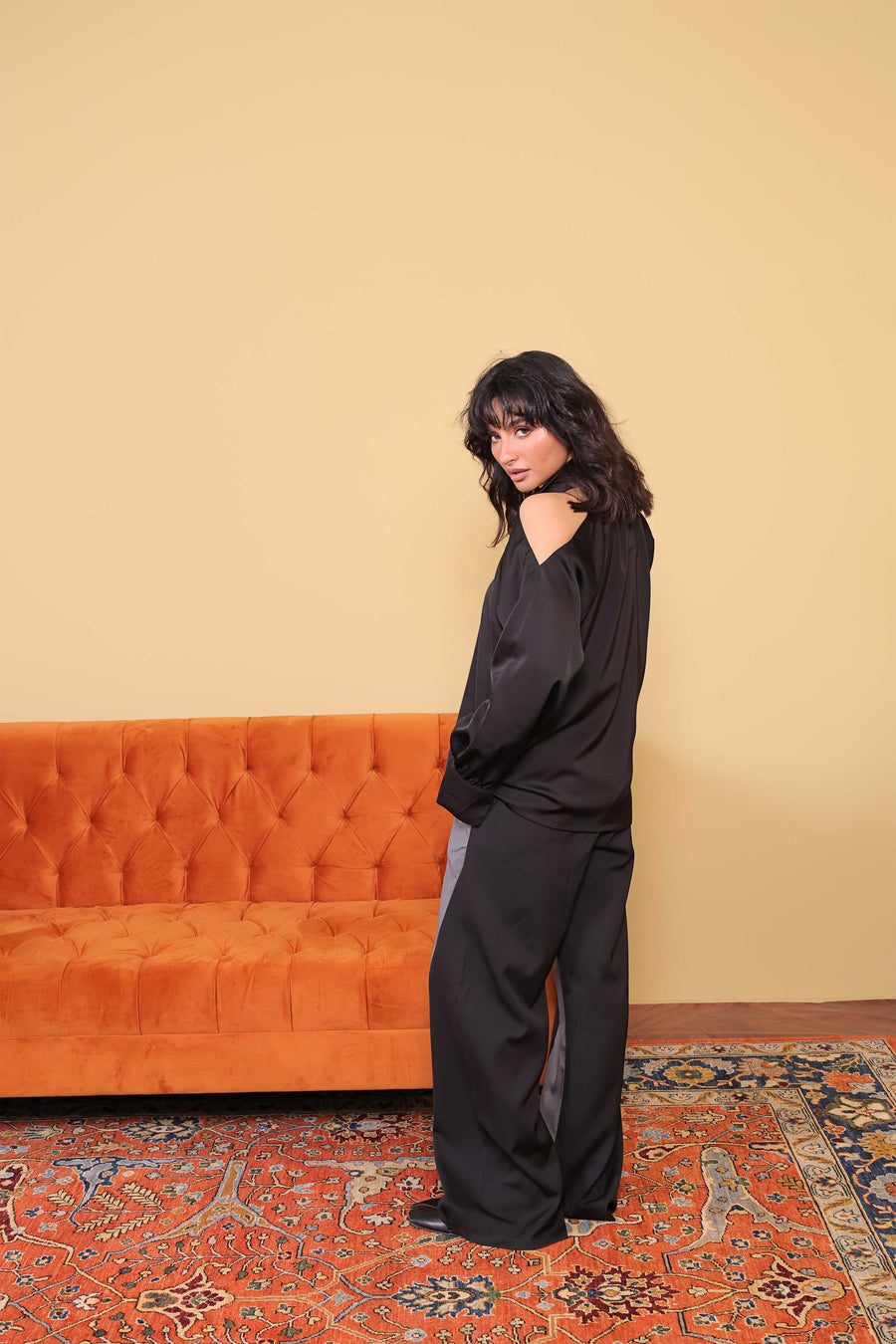 Midnight Cutout Blouse