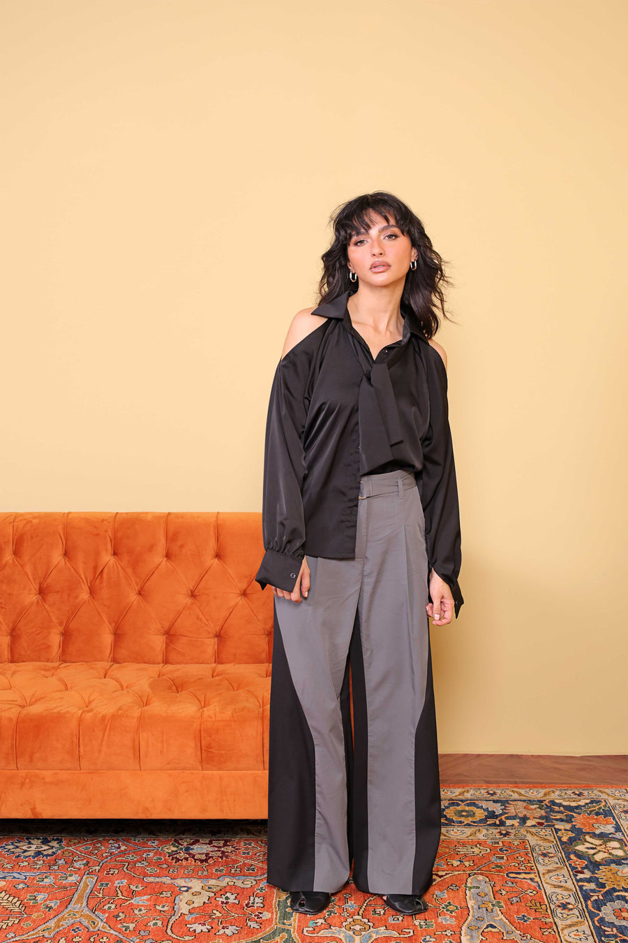 Midnight Cutout Blouse