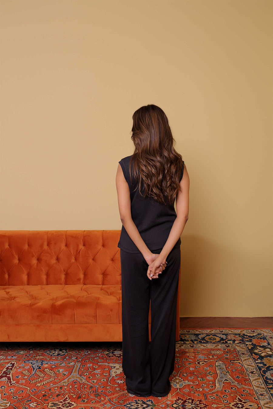 Black Knit Relaxed Pants