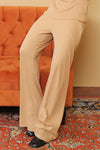 Camel Beige  Knit Relaxed Pants