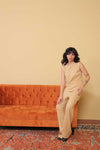 Camel Beige  Knit Relaxed Pants
