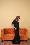 Textured Relaxed Flared Pants