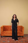 Textured Relaxed Flared Pants