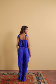 Electric Sapphire Pleated Jumpsuit