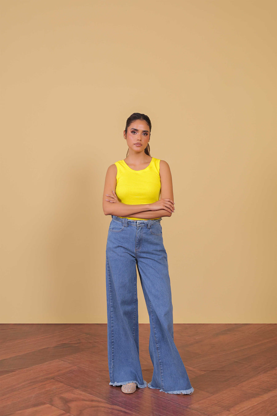 Distressed Waist Jeans