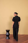 Black Half Sleeve Jumpsuit