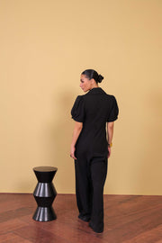 Black Half Sleeve Jumpsuit