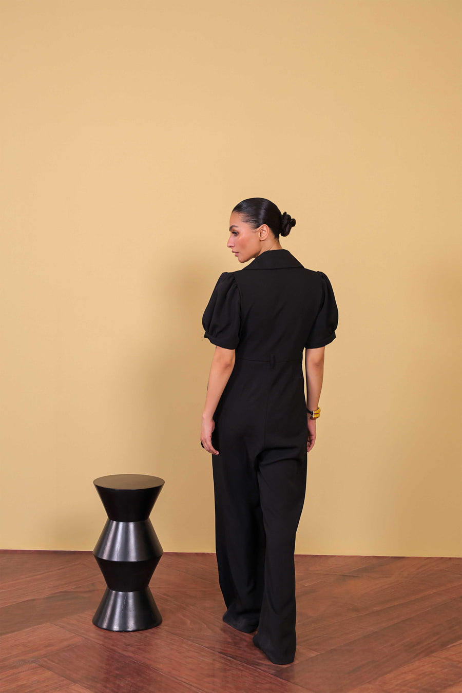 Black Half Sleeve Jumpsuit
