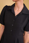 Black Half Sleeve Jumpsuit