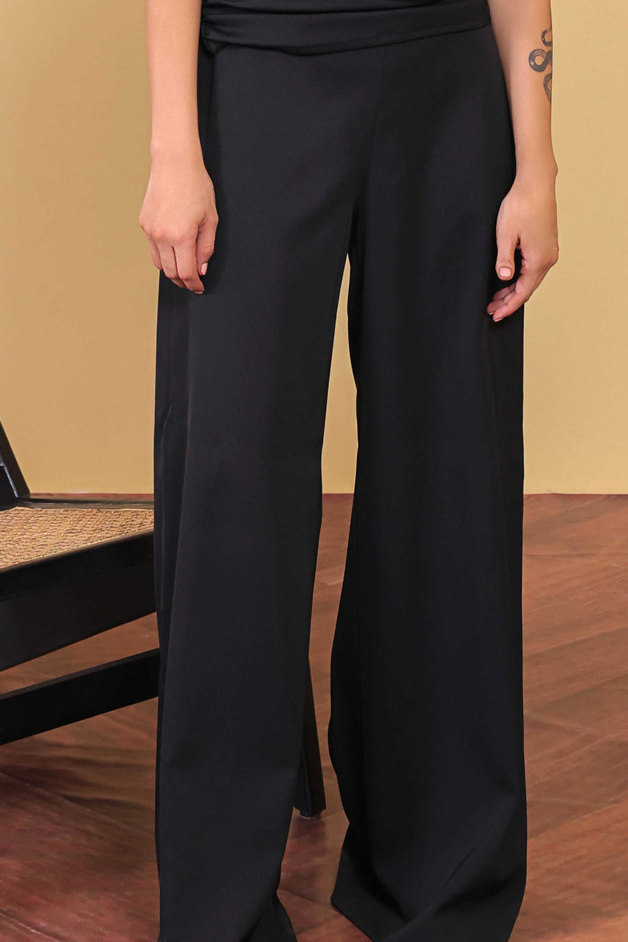 Black Flowing Trouser