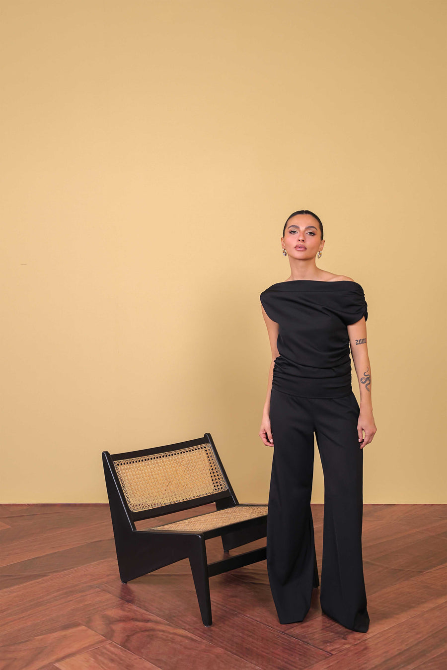 Black Flowing Trouser