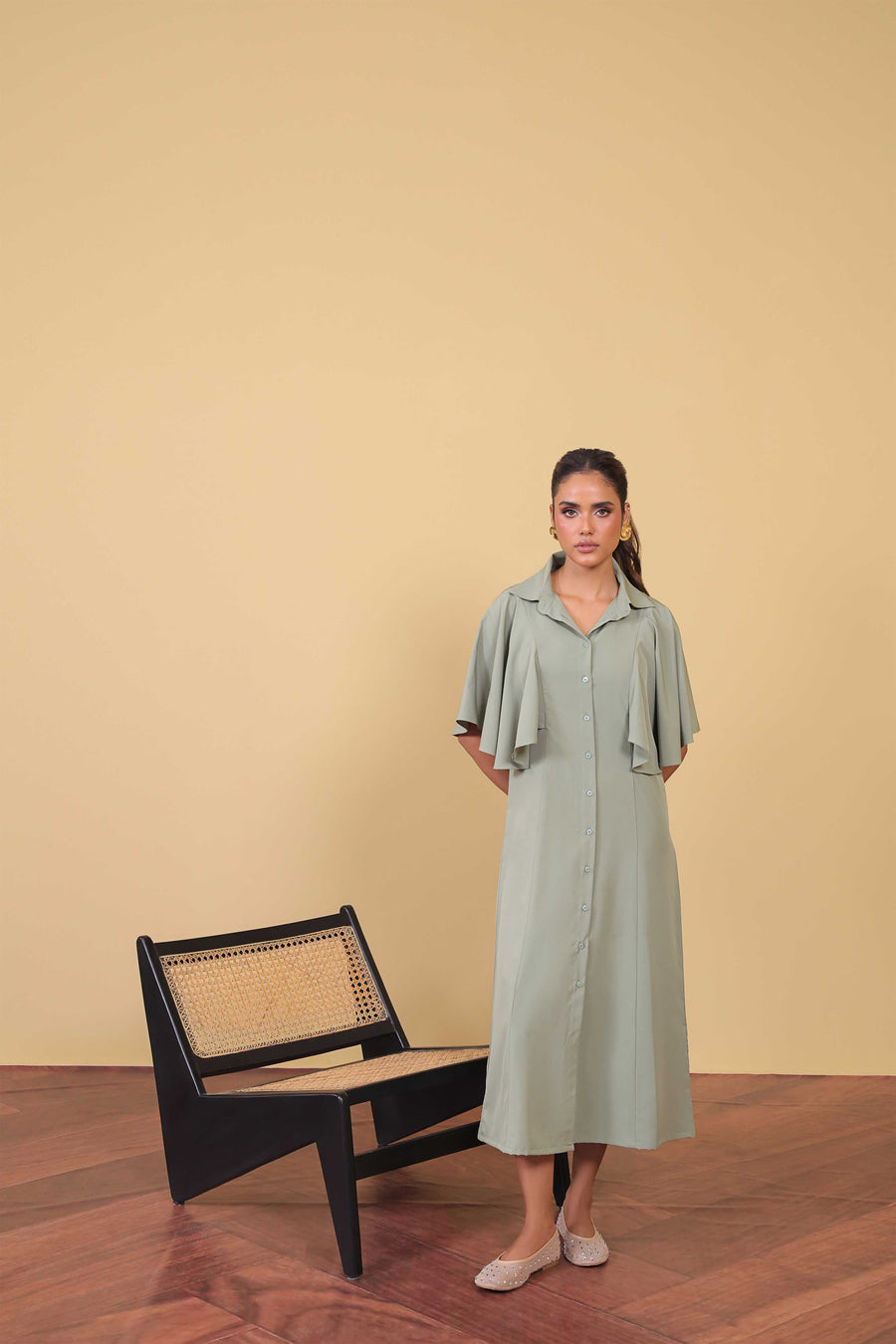 Cape Sleeve Dress