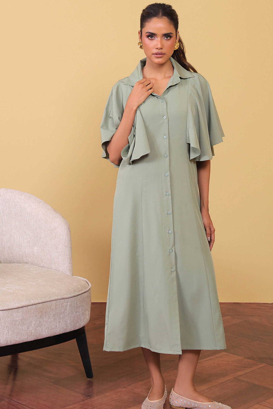 Cape Sleeve Dress