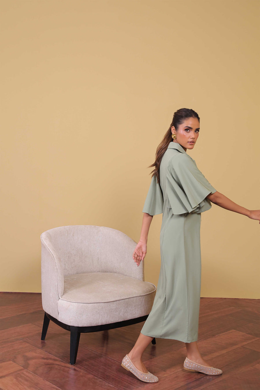 Cape Sleeve Dress